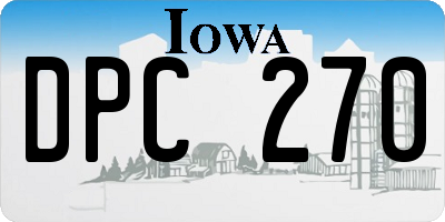 IA license plate DPC270
