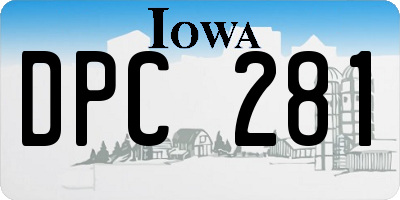IA license plate DPC281