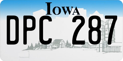 IA license plate DPC287