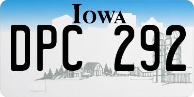 IA license plate DPC292