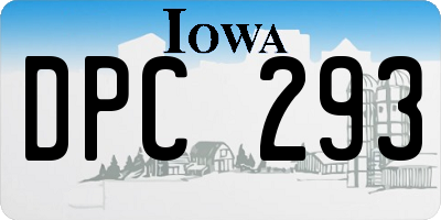 IA license plate DPC293