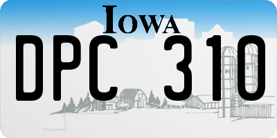 IA license plate DPC310