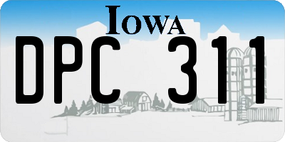 IA license plate DPC311