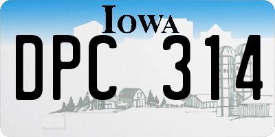 IA license plate DPC314