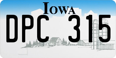 IA license plate DPC315