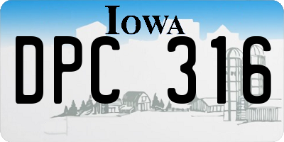 IA license plate DPC316
