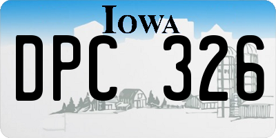 IA license plate DPC326