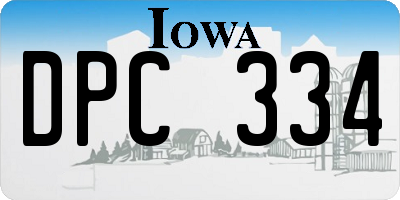 IA license plate DPC334