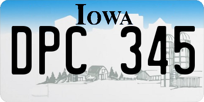 IA license plate DPC345