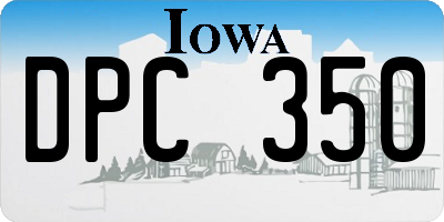 IA license plate DPC350