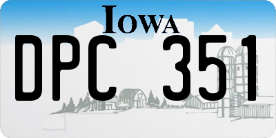 IA license plate DPC351