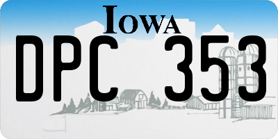 IA license plate DPC353