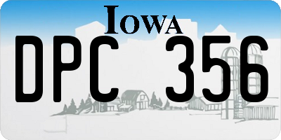 IA license plate DPC356