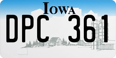 IA license plate DPC361