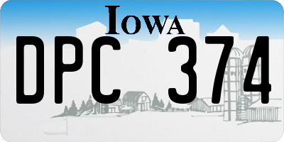 IA license plate DPC374