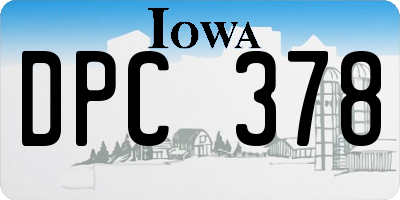 IA license plate DPC378