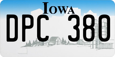 IA license plate DPC380