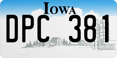 IA license plate DPC381