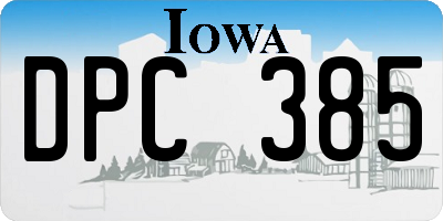 IA license plate DPC385
