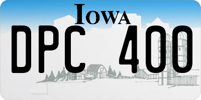 IA license plate DPC400