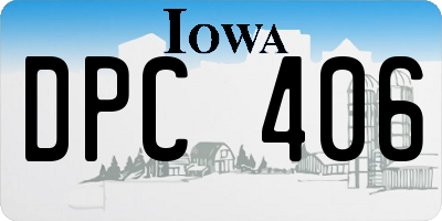 IA license plate DPC406