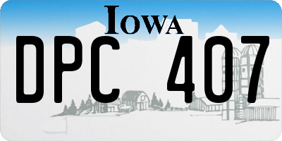 IA license plate DPC407