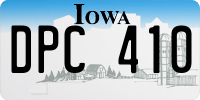 IA license plate DPC410
