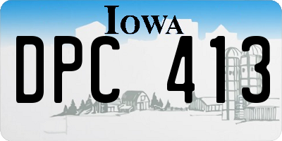 IA license plate DPC413