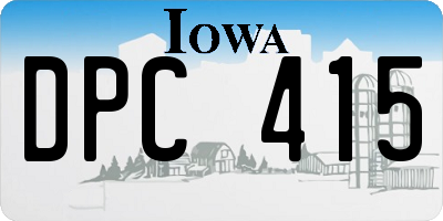 IA license plate DPC415
