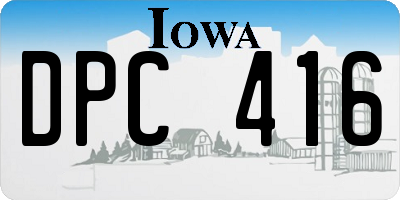 IA license plate DPC416