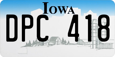 IA license plate DPC418