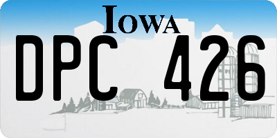 IA license plate DPC426