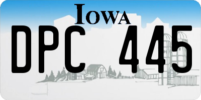 IA license plate DPC445