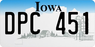 IA license plate DPC451