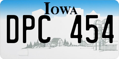 IA license plate DPC454