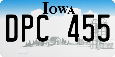 IA license plate DPC455