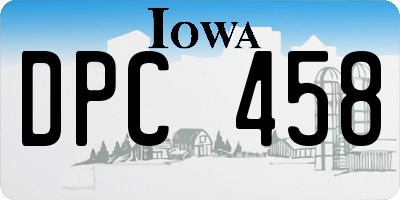 IA license plate DPC458