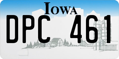 IA license plate DPC461