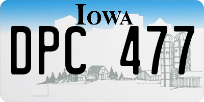 IA license plate DPC477
