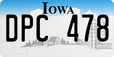 IA license plate DPC478
