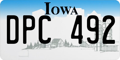 IA license plate DPC492