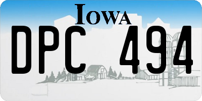 IA license plate DPC494