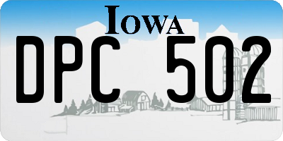 IA license plate DPC502