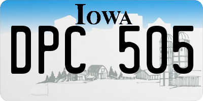 IA license plate DPC505