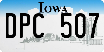 IA license plate DPC507