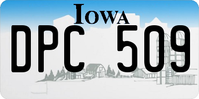 IA license plate DPC509