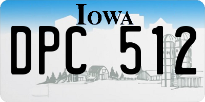 IA license plate DPC512