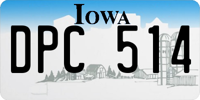 IA license plate DPC514