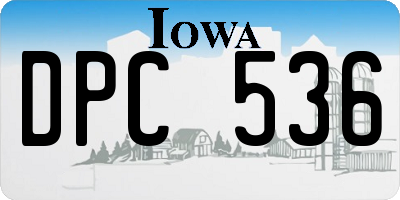 IA license plate DPC536