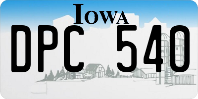 IA license plate DPC540